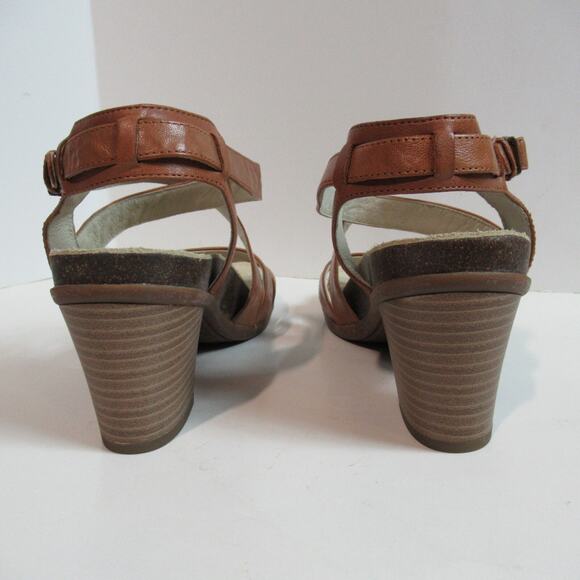 Abeo Biosystem Sandals Womens 7M Brown Leather Comfort Shoes Chunky Heel Y2K 00s - Picture 8 of 13